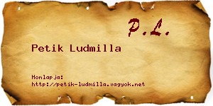 Petik Ludmilla névjegykártya